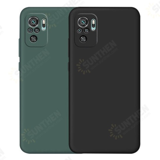 For Xiaomi Redmi Note 10 / Redmi Note 10S Case Smooth Shockproof with Lens Protector Soft Liquid Silicone Rubber Protective Case Non-Original
