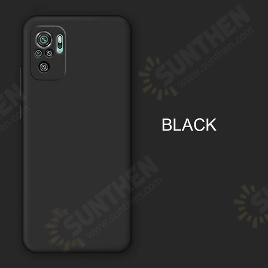 For Xiaomi Redmi Note 10 / Redmi Note 10S Case Smooth Shockproof with Lens Protector Soft Liquid Silicone Rubber Protective Case Non-Original