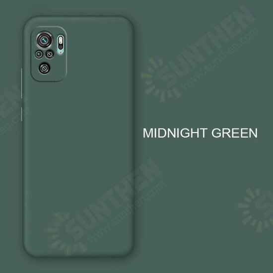 For Xiaomi Redmi Note 10 / Redmi Note 10S Case Smooth Shockproof with Lens Protector Soft Liquid Silicone Rubber Protective Case Non-Original