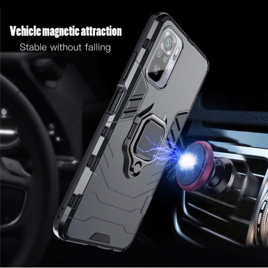 For Xiaomi Redmi Note 10 / Xiaomi Redmi Note 10S Case Shockproof Magnetic with 360 Rotation Finger Ring Holder Stand PC Protective Case Non-Original