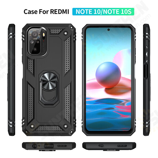 For Xiaomi Redmi Note 10 4G/ Redmi Note 10S Case Bumpers Shockproof Magnetic with 360 Rotation Finger Ring Holder Stand PC Protective Case Non-Original For Xiaomi Redmi Note 10 4G/ Redmi Note 10S Case Bumpers Shockproof Magnetic with 360 Rotation Finger Ring Holder Stand PC Protective Case Non-Original