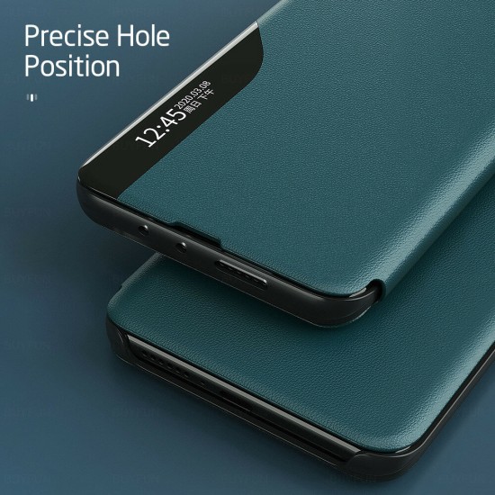 For Xiaomi Redmi Note 10 5G / POCO M3 Pro 5G NFC Global Version Case Magnetic Flip Smart Sleep Window View Shockproof PU Leather Full Cover Protective Case Non-Original