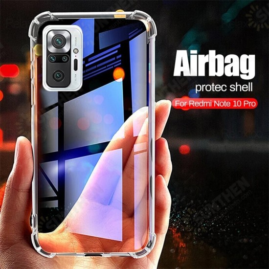 For Xiaomi Redmi Note 10 Pro / Redmi Note 10 Pro Max Case with Air Bag Shockproof Transparent Non-Yellow Soft TPU Protective Case Non-Original