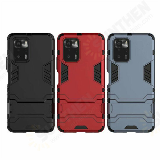 For Xiaomi Redmi Note 10 Pro 5G Case with Bracket Shockproof PC Protective Case Back Cover Non-Original