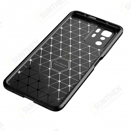 For Xiaomi Redmi Note 10 Pro 5G Case Luxury Carbon Fiber Pattern Shockproof Silicone Protective Case Non-Original