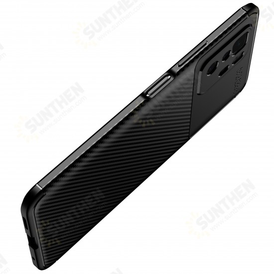 For Xiaomi Redmi Note 10 Pro 5G Case Luxury Carbon Fiber Pattern Shockproof Silicone Protective Case Non-Original