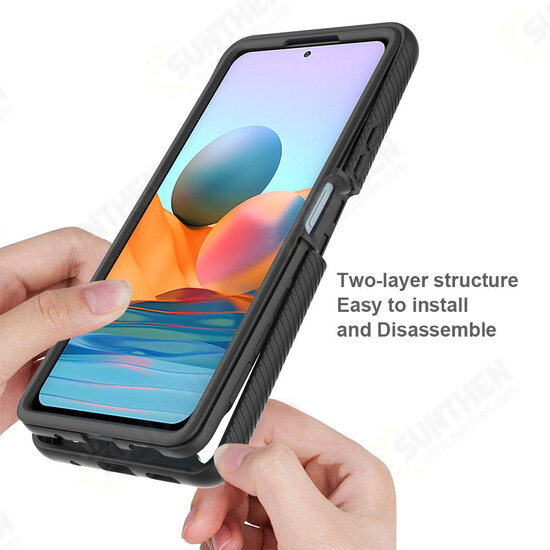 For Xiaomi Redmi Note 10 Pro/ Redmi Note 10 Pro Max Case 2-IN-1 Shockproof Anti-Fingerprint Transparent Acrylic TPU + PC Full Cover Protective Case Non-Original