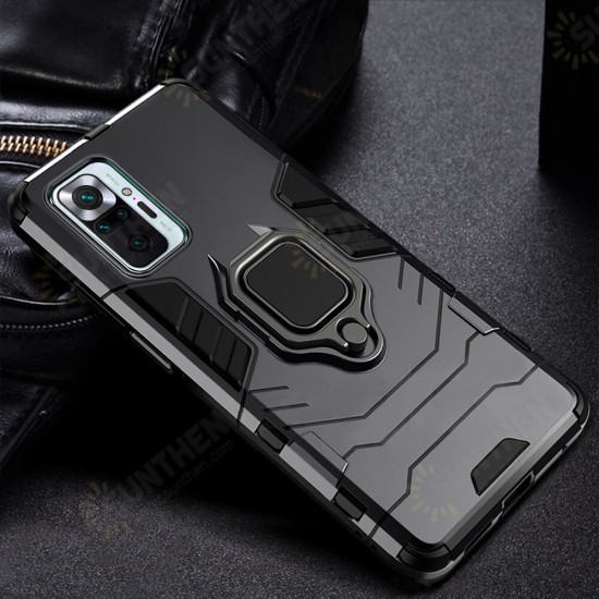 For Xiaomi Redmi Note 10 Pro/ Redmi Note 10 Pro Max Case Shockproof Magnetic with 360° Rotation Finger Ring Holder Stand PC Protective Case Non-Original