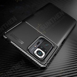 For Xiaomi Redmi Note 10 Pro/ Redmi Note 10 Pro Max Case Luxury Carbon Fiber Pattern Shockproof Silicone Protective Case Non-Original