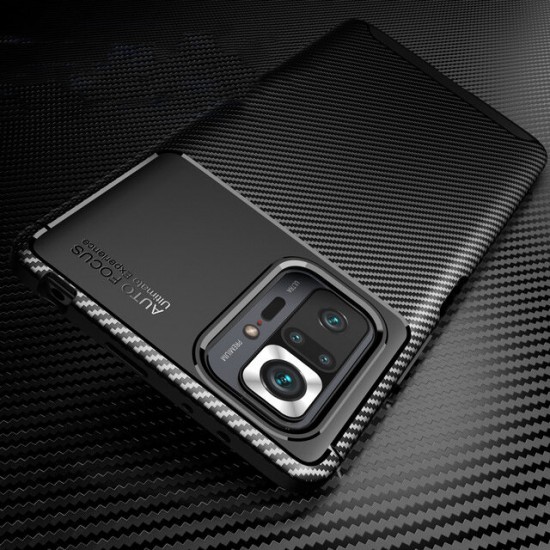 For Xiaomi Redmi Note 10 Pro/ Redmi Note 10 Pro Max Case Luxury Carbon Fiber Pattern Shockproof Silicone Protective Case Non-Original