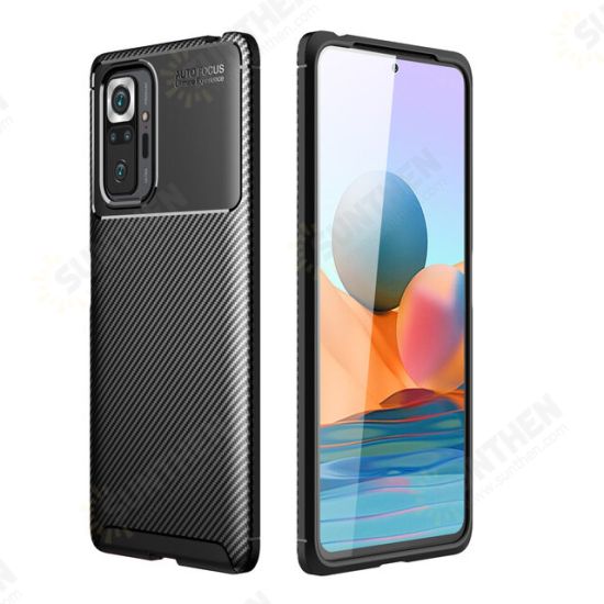 For Xiaomi Redmi Note 10 Pro/ Redmi Note 10 Pro Max Case Luxury Carbon Fiber Pattern Shockproof Silicone Protective Case Non-Original