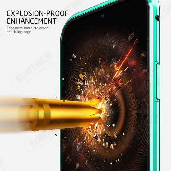 For Xiaomi Redmi Note 10 /Redmi Note 10S Case 2 in 1 Magnetic Flip Double-Sided Tempered Glass Metal Full Cover Protective Case Non-Original