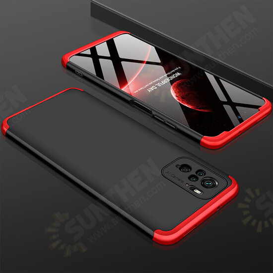 For Xiaomi Redmi Note 10 /Redmi Note 10S Case 3 in 1 Detachable Double Dip with Lens Protect Anti-Fingerprint Shockproof PC Protective Case Non-Original