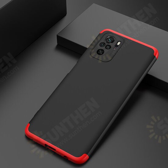 For Xiaomi Redmi Note 10 /Redmi Note 10S Case 3 in 1 Detachable Double Dip with Lens Protect Anti-Fingerprint Shockproof PC Protective Case Non-Original