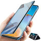 For Xiaomi Redmi Note 10 /Redmi Note 10S Case Foldable Flip Plating Mirror Window View Shockproof Full Cover Protective Case