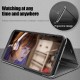 For Xiaomi Redmi Note 10 /Redmi Note 10S Case Foldable Flip Plating Mirror Window View Shockproof Full Cover Protective Case