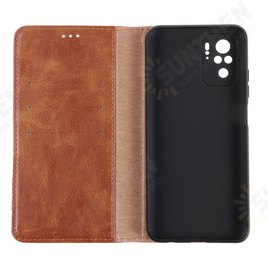 For Xiaomi Redmi Note 10/ Redmi Note 10S Case Retro Flip with Multi-Card Slot PU Leather Shockproof Full Body Protective Case Non-Original