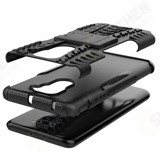 For Xiaomi Redmi Note 9 / Redmi 10X 4G Case Shockproof Non-slip with Bracket Stand Protective Case Non-original