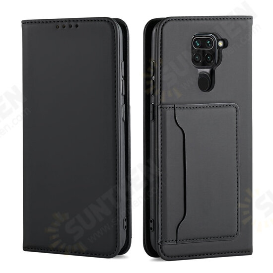 For Xiaomi Redmi Note 9 / Redmi 10X 4G Case Business Flip Magnetic with Multi-Card Slots Wallet Shockproof PU Leather Protective Case Non-Original