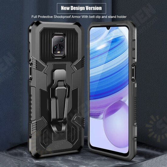 For Xiaomi Redmi Note 9 / Redmi 10X 4G Case Dual-Layer Rugged Magnetic with Belt Clip Stand Non-Slip Anti-Fingerprint Shockproof Protective Case Non-Original