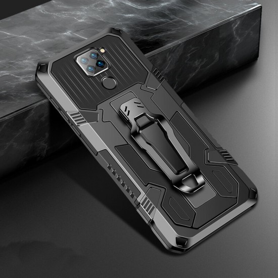 For Xiaomi Redmi Note 9 / Redmi 10X 4G Case Dual-Layer Rugged Magnetic with Belt Clip Stand Non-Slip Anti-Fingerprint Shockproof Protective Case Non-Original