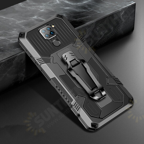 For Xiaomi Redmi Note 9 / Redmi 10X 4G Case Dual-Layer Rugged Magnetic with Belt Clip Stand Non-Slip Anti-Fingerprint Shockproof Protective Case Non-Original