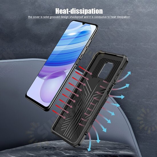 For Xiaomi Redmi Note 9 / Redmi 10X 4G Case Dual-Layer Rugged Magnetic with Belt Clip Stand Non-Slip Anti-Fingerprint Shockproof Protective Case Non-Original