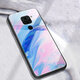 For Xiaomi Redmi Note 9 / Redmi 10X 4G Case Marble Pattern Colorful Tempered Glass Shockproof Scratch Resistant Protective Case Non-original