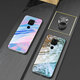 For Xiaomi Redmi Note 9 / Redmi 10X 4G Case Marble Pattern Colorful Tempered Glass Shockproof Scratch Resistant Protective Case Non-original