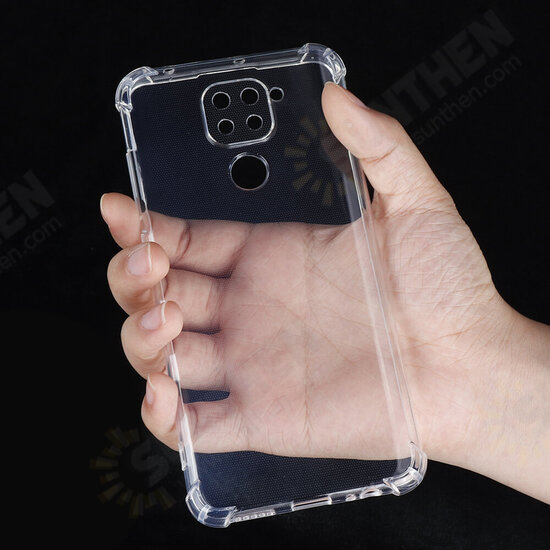 For Xiaomi Redmi Note 9 Case Air Bag Shockproof Lens Protect Transparent Non-yellow Soft TPU Protective Case Non-original