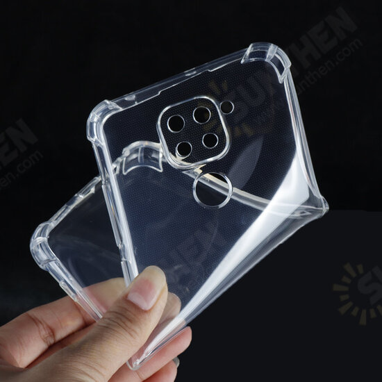 For Xiaomi Redmi Note 9 Case Air Bag Shockproof Lens Protect Transparent Non-yellow Soft TPU Protective Case Non-original