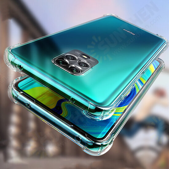 For Xiaomi Redmi Note 9 Case Air Bag Shockproof Lens Protect Transparent Non-yellow Soft TPU Protective Case Non-original