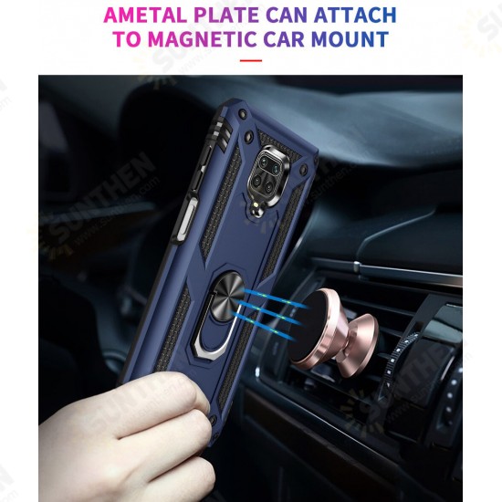 For Xiaomi Redmi Note 9 Case Magnetic Adsorption Shockproof with Finger Ring Holder Stand PC + TPU Protective Case Non-original For Xiaomi Redmi Note 9 Case Magnetic Adsorption Shockproof with Finger Ring Holder Stand PC + TPU Protective Case Non-original