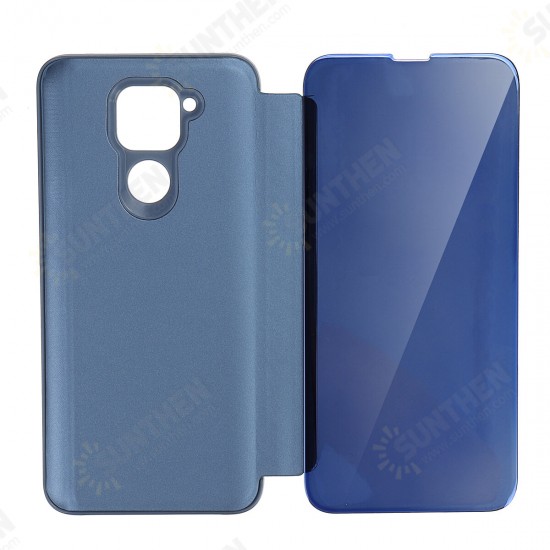 For Xiaomi Redmi Note 9 Case Plating Mirror Window Shockproof Flip Full Cover Protective Case Non-original