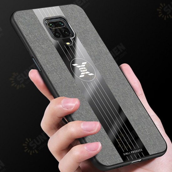 For Xiaomi Redmi Note 9S / Redmi Note 9 Pro / Redmi Note 9 Pro Max Case with Magnetic Ring Bracket Stand Shockproof Breathable Cloth Fabric Protective Case Non-original