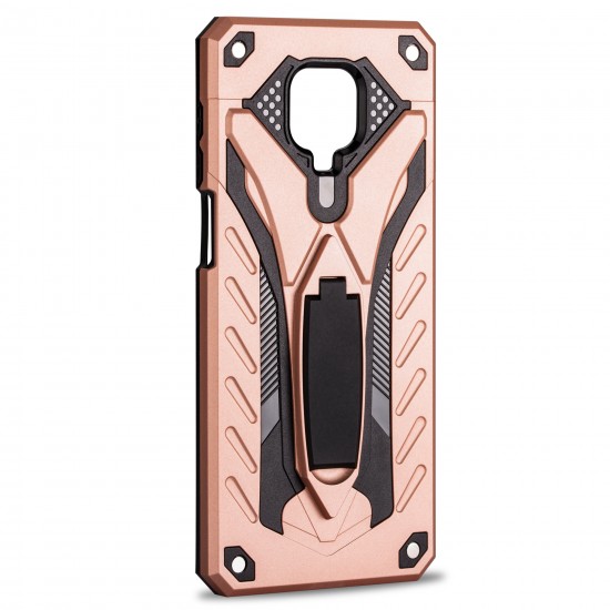 For Xiaomi Redmi Note 9S / Redmi Note 9 Pro Case Shockproof Anti-Fingerprint with Ring Bracket Stand PC + TPU Protective Case Non-original