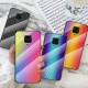 For Xiaomi Redmi Note 9S / Redmi Note 9 Pro Case Carbon Fiber Pattern Gradient Color Tempered Glass Shockproof Scratch Resistant Protective Case Non-original