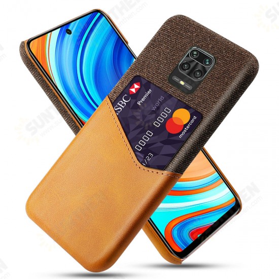 For Xiaomi Redmi Note 9S / Redmi Note 9 Pro Case Luxury PU Leather + Cloth with Card Slot Shockproof Anti-scratch Protective Case Non-original