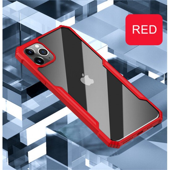 For iPhone 11 6.1inch Case with Bumpers Shockproof Anti-Fingerprint Transparent Acrylic Protective Case