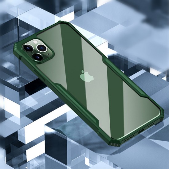 For iPhone 11 6.1inch Case with Bumpers Shockproof Anti-Fingerprint Transparent Acrylic Protective Case