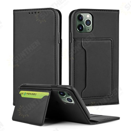 For iPhone 11 Case Business Flip Magnetic with Multi-Card Slots Wallet Shockproof PU Leather Protective Case