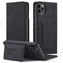 For iPhone 11 Pro Case Business Flip Magnetic with Multi-Card Slots Wallet Shockproof PU Leather Protective Case
