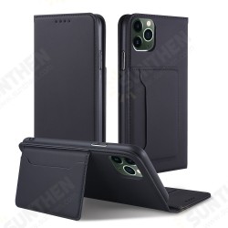 For iPhone 11 Pro Max Case Business Flip Magnetic with Multi-Card Slots Wallet Shockproof PU Leather Protective Case