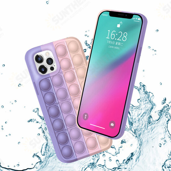 For iPhone 12 / Pro / Pro Max Case Fidget Relieve Stress Silicone Phone Shell Protective Cover Push It Bubble Antistress Toys Adult Children Sensory Toy