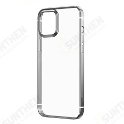 For iPhone 12 / For iPhone 12 Pro 6.1 inch Case Plating Ultra-thin Transparent Non-Yellow Shockproof Soft TPU Protective Case