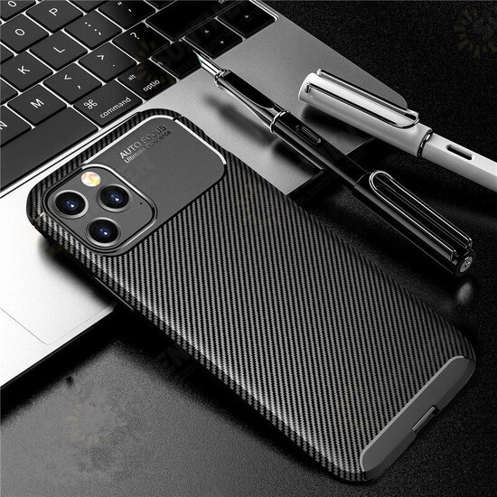 For iPhone 12/ 12 Pro 6.1inch Case Luxury Carbon Fiber Pattern with Lens Protector Shockproof Silicone Protective Case For iPhone 12/ 12 Pro 6.1inch Case Luxury Carbon Fiber Pattern with Lens Protector Shockproof Silicone Protective Case