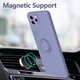 For iPhone 12 6.1 inch Case with Lens Protector Ring Holder Dirtproof Anti-Fingerprint Shockproof Liquid Silicone Protective Case