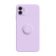 For iPhone 12 6.1 inch Case with Lens Protector Ring Holder Dirtproof Anti-Fingerprint Shockproof Liquid Silicone Protective Case