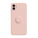 For iPhone 12 6.1 inch Case with Lens Protector Ring Holder Dirtproof Anti-Fingerprint Shockproof Liquid Silicone Protective Case