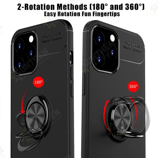 For iPhone 12 Pro / 12 Case 360° Rotating Magnetic Ring Holder Soft Silicone Shockproof Protective Case Back Cover For iPhone 12 Pro / 12 Case 360° Rotating Magnetic Ring Holder Soft Silicone Shockproof Protective Case Back Cover